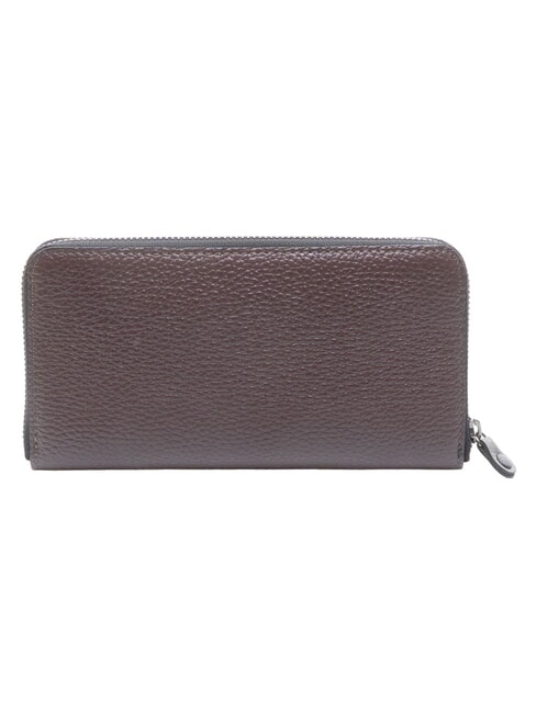 GMONEY17 Cartera grande de cuero con cremallera moca - Carteras Mujer