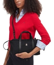TOMMY HILFIGER TH SOFT NYLON Bolso de mano con correa para el hombro. negro - Bolsos Mujer - 2