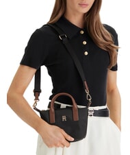 TOMMY HILFIGER POPETTE Bolso de mano con correa para el hombro y logo. negro - Bolsos Mujer - 2