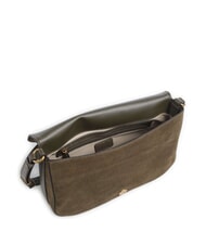PINKO LOVE SATCHEL Bolso de hombro de piel de ante. verde oliva oscuro-oro antiguo - Bolsos Mujer - 4