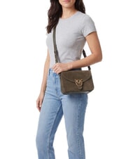 PINKO LOVE SATCHEL Minibolso de hombro, de piel. verde oliva oscuro-oro antiguo - Bolsos Mujer - 2
