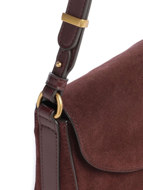 LOVE SATCHEL Minibolso de hombro, de piel. Borgo&ntilde;a-oro antiguo - Bolsos Mujer