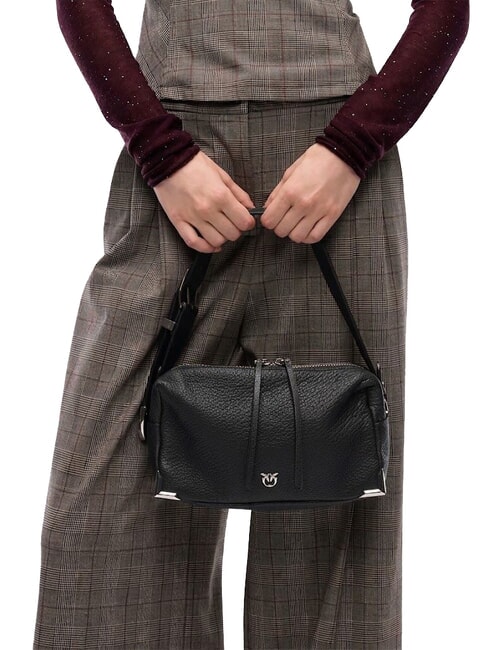 TRITTICO Bolso de hombro limusina negra-n&iacute;quel brillante - Bolsos Mujer