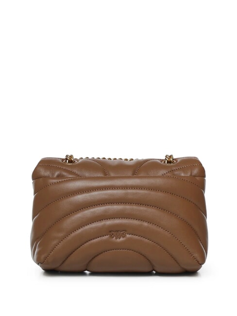 LOVE PUFF MINI Mini bolso bandolera en napa co&ntilde;ac marr&oacute;n-oro antiguo - Bolsos Mujer