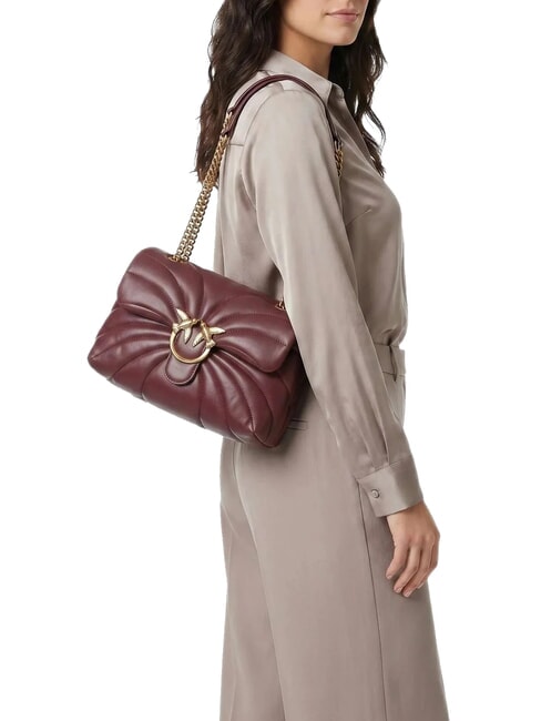 LOVE PUFF CLASSIC Bolso bandolera en piel de napa Grosella intensa-oro antiguo - Bolsos Mujer