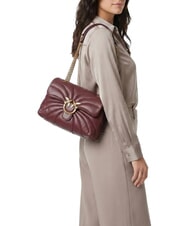 PINKO LOVE PUFF CLASSIC Bolso bandolera en piel de napa Grosella intensa-oro antiguo - Bolsos Mujer - 2