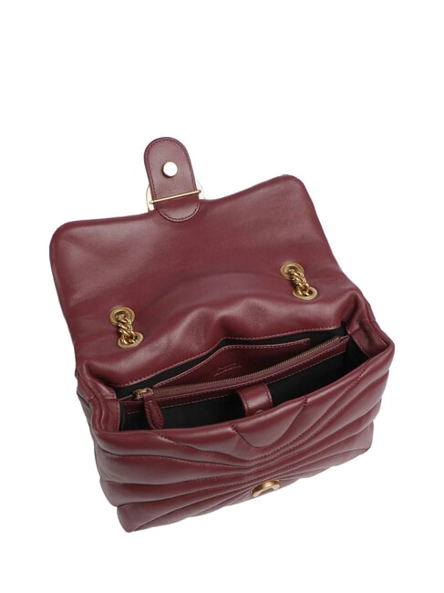 LOVE PUFF CLASSIC Bolso bandolera en piel de napa Grosella intensa-oro antiguo - Bolsos Mujer