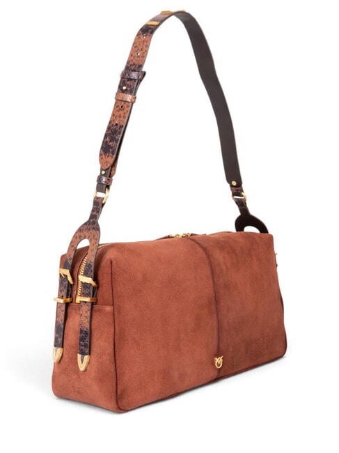 24 CLASSIC Bolso de hombro dorado mate marr&oacute;n intenso - Bolsos Mujer