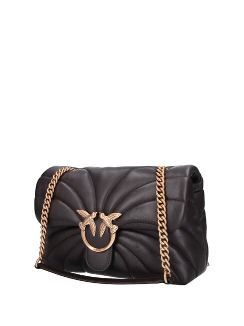 LOVE PUFF CLASSIC Bolso bandolera en piel de napa marr&oacute;n marrasca-oro antiguo - Bolsos Mujer