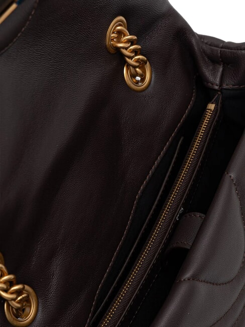 LOVE PUFF CLASSIC Bolso bandolera en piel de napa marr&oacute;n marrasca-oro antiguo - Bolsos Mujer
