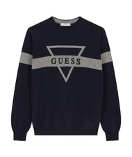 GUESS MARK LOGO JACQUARD Camiseta con logo triangular smartblue - Su&eacute;teres de los hombres - 5