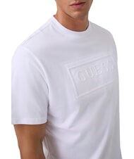 GUESS BOX LOGO EMBOSSED Camiseta con logo bordado purwhite - camiseta - 3