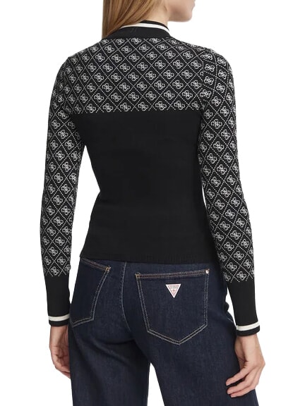 MOCK NECK AUBREY 4G Su&eacute;ter ajustado piedra negra apagada co - Su&eacute;teres de mujer