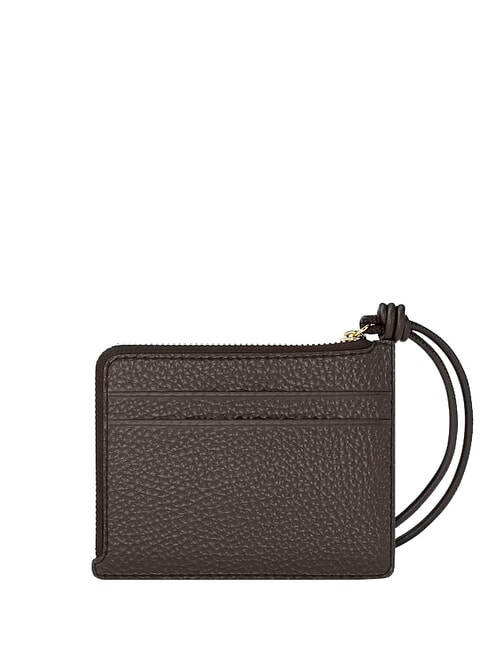 JET SET Tarjetero de cuero chocolate - Carteras Mujer