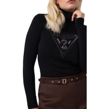 GUESS HALLIE TRIANGLE Jersey de cuello alto y manga larga jetbla - Su&eacute;teres de mujer - 4