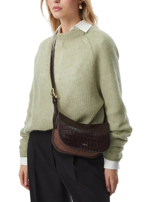 SARA Bolso de hombro tonos chocolate - Bolsos Mujer