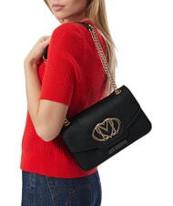 LOVE MOSCHINO OVAL FRIEZE Bolso de hombro negro - Bolsos Mujer - 2
