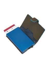 PIQUADRO BLUE SQUARE Tarjetero de piel y metal VERDE - Carteras Hombre - 2