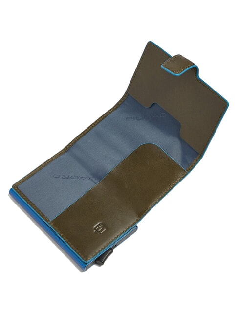 BLUE SQUARE Tarjetero de piel y metal VERDE - Carteras Hombre