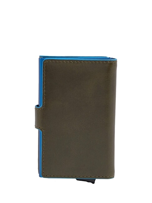 BLUE SQUARE Tarjetero de piel y metal VERDE - Carteras Hombre