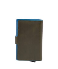 PIQUADRO BLUE SQUARE Tarjetero de piel y metal VERDE - Carteras Hombre - 4