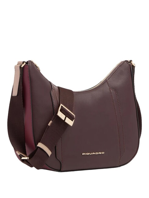 CIRCLE Bolso de hombro de piel burdeos/rosa - Bolsos Mujer