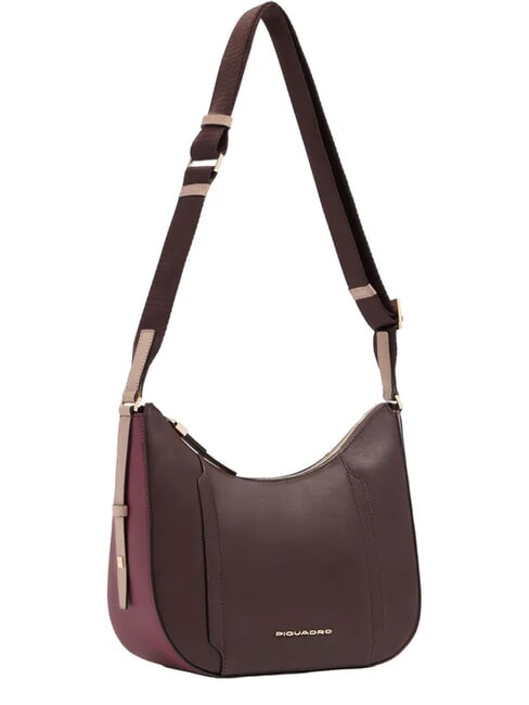CIRCLE Bolso de hombro de piel burdeos/rosa - Bolsos Mujer