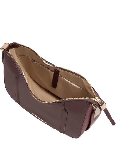 CIRCLE Bolso de hombro de piel burdeos/rosa - Bolsos Mujer