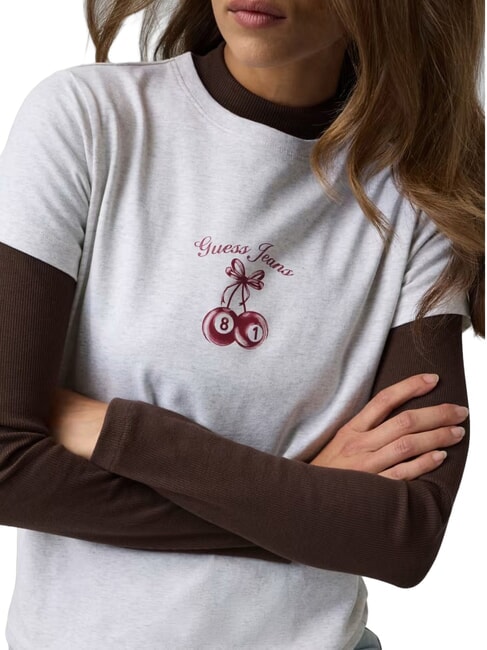 CHERRY REGULAR Camiseta de manga corta gj lt gris jaspeado - camiseta