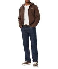 GUESS JEANS SLIM MINI Sudadera con cremallera caf&eacute; oscuro - Sudaderas - 3