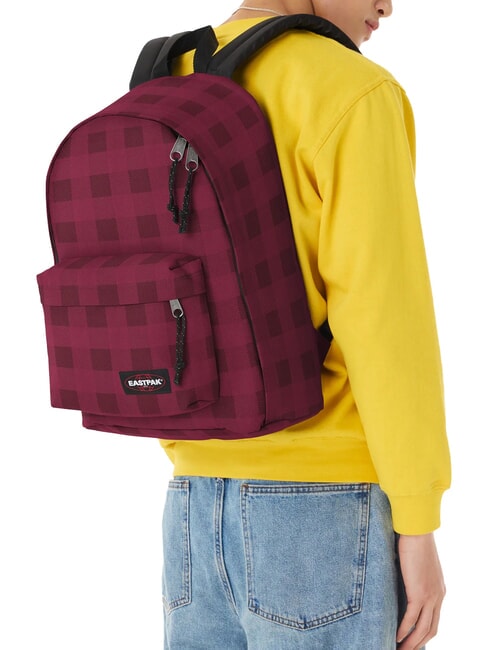 OUT OF OFFICE Mochila para port&aacute;til de 13 " borgo&ntilde;a a cuadros - Mochilas Escuela & Tiempo Libre