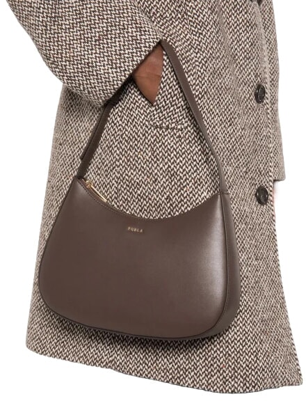 MARGOT Bolso de hombro de piel chocolate - Bolsos Mujer
