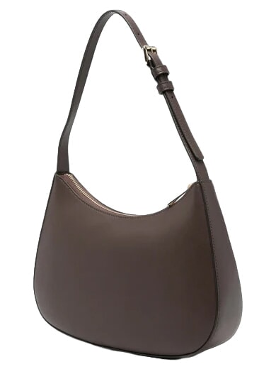 MARGOT Bolso de hombro de piel chocolate - Bolsos Mujer