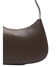 FURLA MARGOT Bolso de hombro de piel chocolate - Bolsos Mujer - 4
