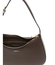 FURLA MARGOT Bolso de hombro de piel chocolate - Bolsos Mujer - 5