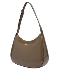 FURLA MARGOT Bolso de hombro de piel charol. gris lodoso - Bolsos Mujer - 3