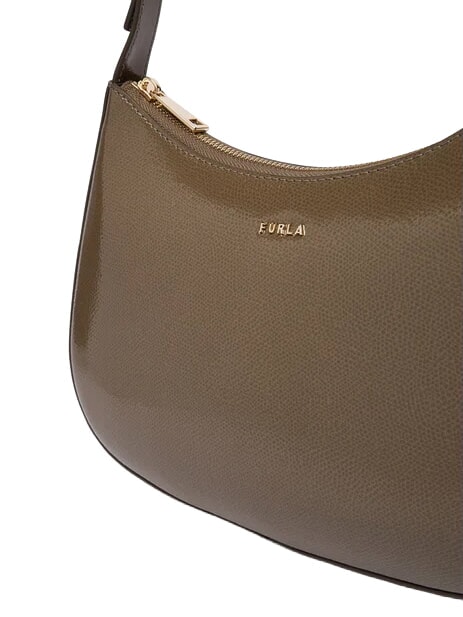 MARGOT Bolso de hombro de piel charol. gris lodoso - Bolsos Mujer