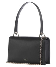 FURLA AMELIA Bolso de hombro de piel con correa para el hombro. negro - Bolsos Mujer - 3