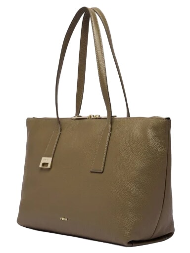 OLIVIA Comprador de cuero gris lodoso - Bolsos Mujer