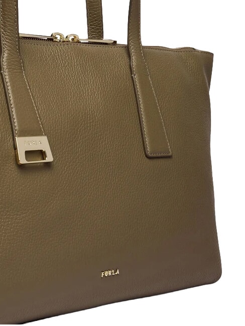 OLIVIA Comprador de cuero gris lodoso - Bolsos Mujer