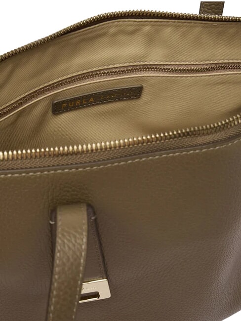 OLIVIA Comprador de cuero gris lodoso - Bolsos Mujer