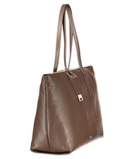 FURLA OLIVIA Bolso de hombro de piel para compras gris lodoso - Bolsos Mujer - 3
