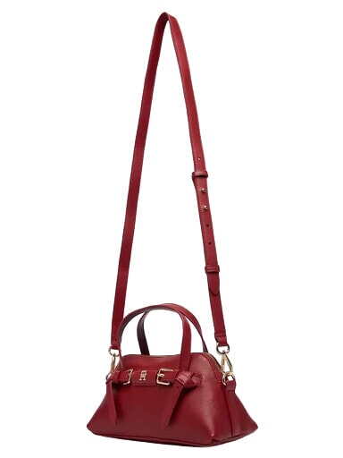 TH BUCKLE Bolso de mano con correa para el hombro. rojo oto&ntilde;al - Bolsos Mujer