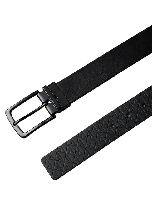 PIN BUCKLE Cintur&oacute;n de cuero negro/negro mate - Cinturones