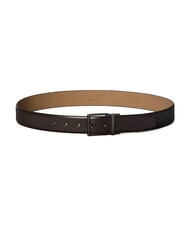 CALVIN KLEIN SQUARE BUCKLE CK Cintur&oacute;n de cuero de doble cara ck marr&oacute;n oscuro / gris plomo mate - Cinturones - 2