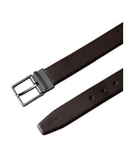 CALVIN KLEIN SQUARE BUCKLE CK Cintur&oacute;n de cuero de doble cara ck marr&oacute;n oscuro / gris plomo mate - Cinturones - 3