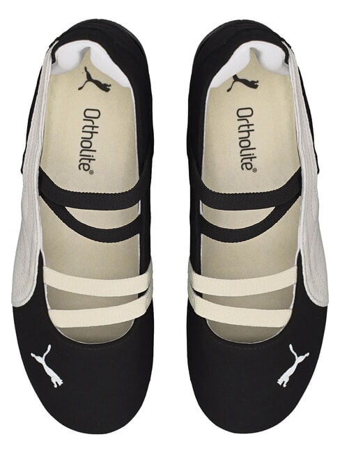 SPEEDCAT BALLET SD JR bailarinas de cuero blanco-negro-blanco c&aacute;lido - Zapatos de beb&eacute;