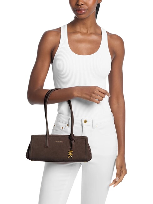 LAILA Bolso de hombro de piel chocolate - Bolsos Mujer