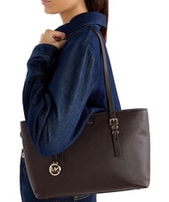 MICHAEL KORS QUINN Bolsa de compras mediana de piel chocolate - Bolsos Mujer - 2