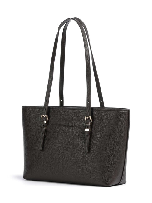 QUINN Bolsa de compras mediana de piel chocolate - Bolsos Mujer